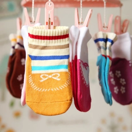 【貓凱特韓國文具精品】日本 可愛蝴蝶結條紋 嬰兒襪 寶寶防滑地板學步襪